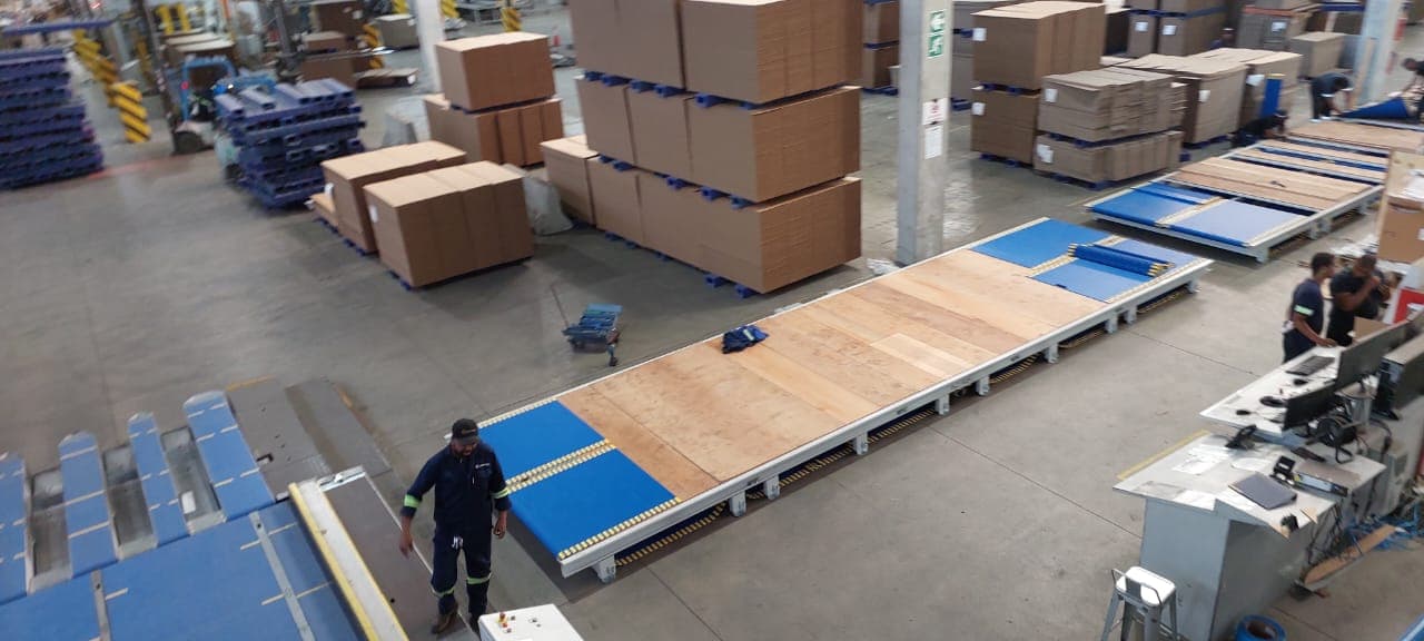 Conveyor system installation — aerial view